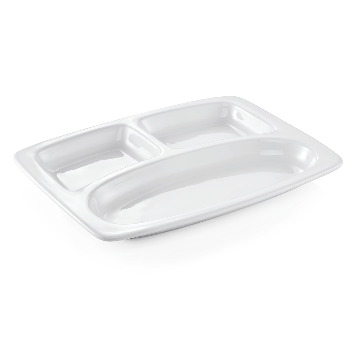 WAS Germany  - Abteilschale Set, 3-fach Unterteilung, 31 x 23 x 3 cm, Set á 3 Stück, Porzellan
