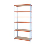 thumbnail of PROREGAL Schwerlastregal Giant Muli | HxBxT 250x110x50cm | Fachlast 200kg | Blau-Orange | Stecksystem Lagerregal Regalsystem Steckregal