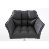 thumbnail of Banco de bar Damaso com revestimento em imitação de pele cinza/branco