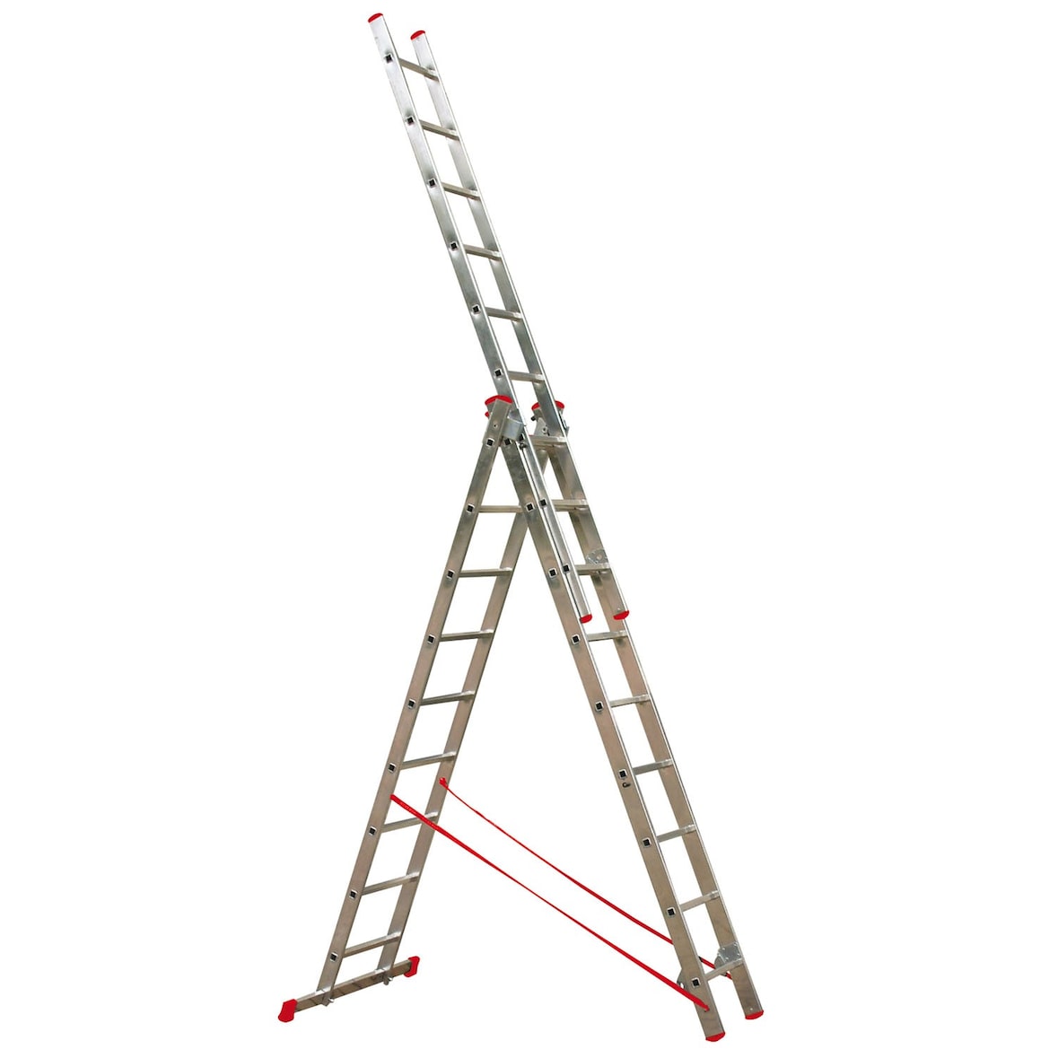 Scala in alluminio a 3 pezzi da 9 gradini lunghezza totale 5.30 metri - Promo Step triplice in alluminio