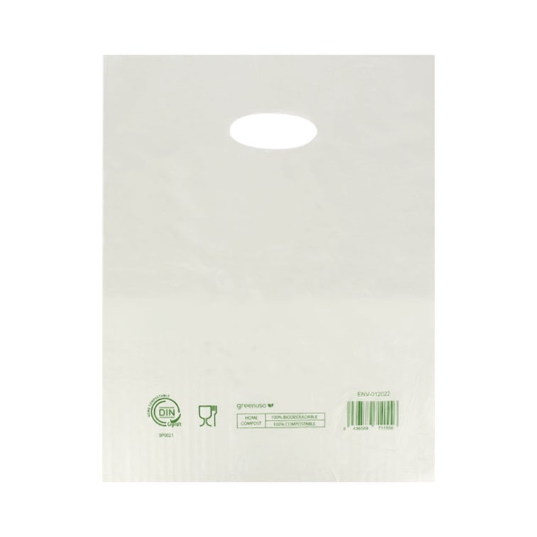 MONOUSO - Plastiktüten mit Griffloch Home Compost “Classic” 30x40cm 19µm (3.000 Stück)