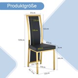 thumbnail of Esszimmerstühle 2er-Set PU-Leder Schwarz/Gold Metall 109 cm hoch