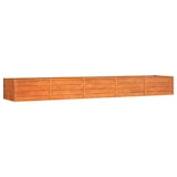 thumbnail of Helloshop26 - Fioriera rialzata per piante fiori terrazza giardino finitura ruggine 400 x 80 x 45 cm acciaio corten marrone 02_0039874