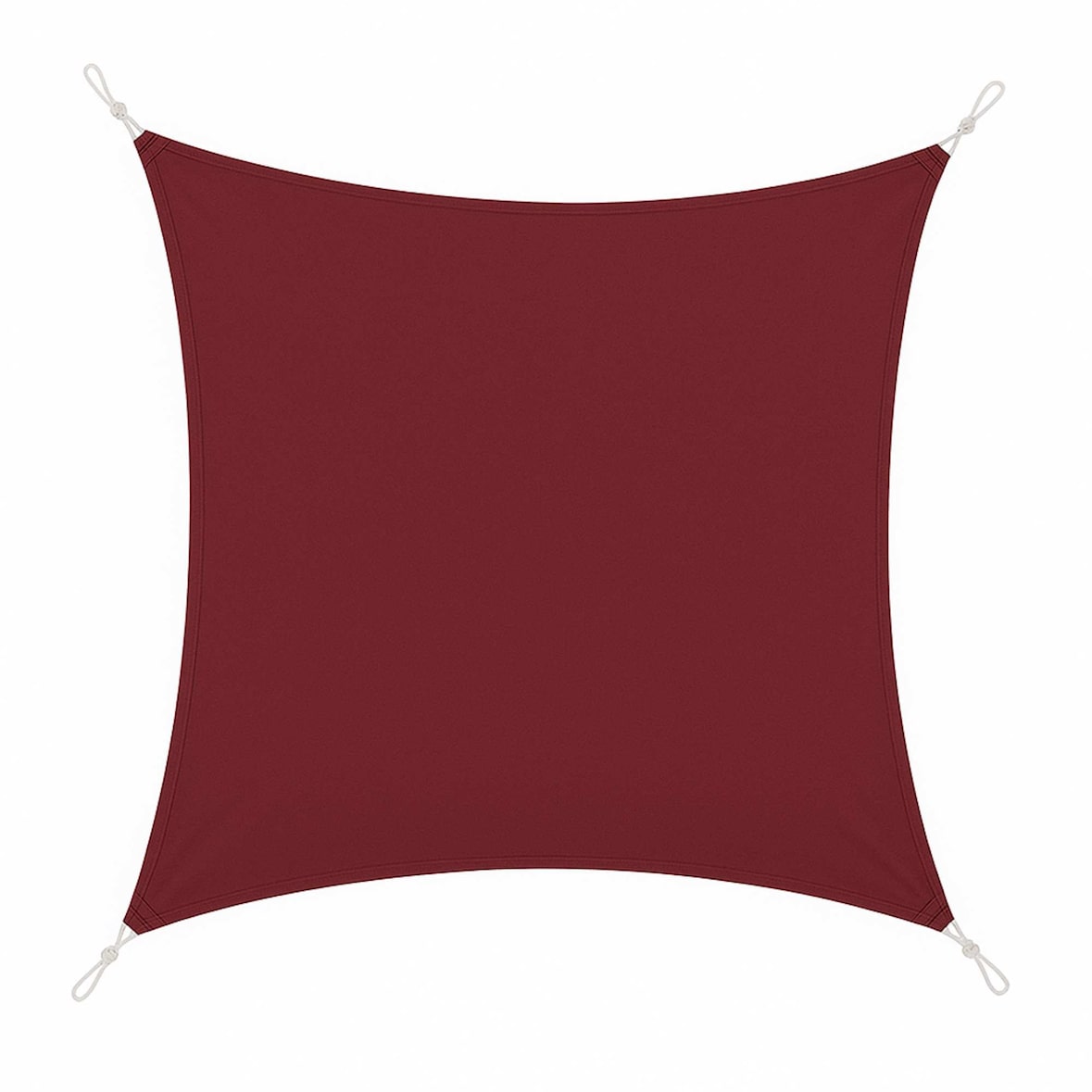 WellHome - Quadratische Sonnenmarkise aus burgunderrotem Polyester 3x3m, mit Metallhaken und Tragetasche