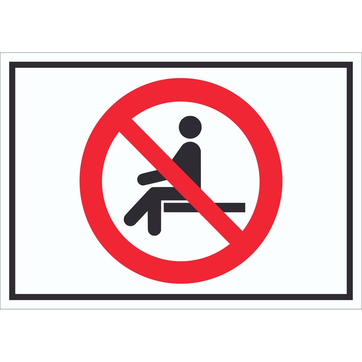Sitzen verboten Symbol Schild A1 Rückseite selbstklebend