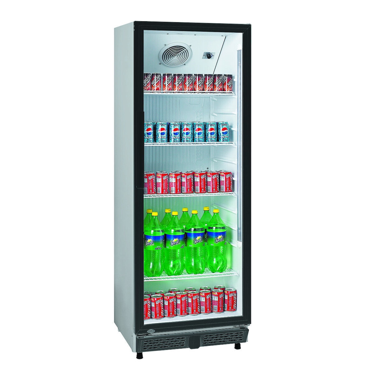 Gastro Getränkekühlschrank Gewerbekühlschrank 347l 1 Glastür 620x635x1732mm weiß
