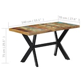 thumbnail of vidaXL Eettafel 140x70x75 cm massief gerecycled hout
