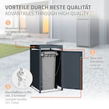 thumbnail of ML-Design Mülltonnenbox 1er Anthrazit mit Pflanzdach, 1×240L, 68×80×124 cm, Stahl, wetterfest & abschließbar, Müllbox mit Tür