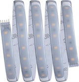Eine aufgerollte LED-Lichtleiste mit Klebeband.