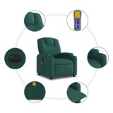 thumbnail of vidaXL Massagesessel Elektrisch Dunkelgrün Stoff