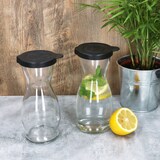 thumbnail of 12x MIA MISURA Wein-Karaffe mit Deckel schwarz 0,5L geeicht Glas-Krug Saft Wasser