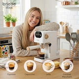 thumbnail of Cafetera Espresso 20 Bares Compatible Cápsulas Nespresso y Café Molido Espumador Leche, Briebe, Nordic, EC1180WHT, Blanco