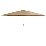 thumbnail of vidaXL Parasol met metalen paal 390 cm taupe