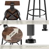 thumbnail of tectake 2 sgabelli da bar Poole - Legno industriale scuro, rustico - 404350