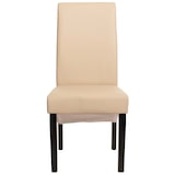 thumbnail of Set di 6 sedie da sala da pranzo Sedia da cucina Sedia M37 ~ Pelle, crema, piedi scuri