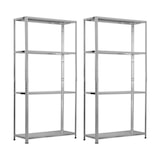 thumbnail of Pack 2 modulare SteelSmart-Metallregale mit 4 grauen Regalen, 160 kg, 145 x 30 x 70 cm, 7house