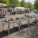 thumbnail of Multifunktionstisch, 3-teilig, Alu, 3 x 100 cm x 60 cm, Tapeziertisch, pro Tisch 4-fach höhenverstellbar, Raburg Olli