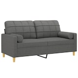 thumbnail of vidaXL 2-Sitzer-Sofa mit Zierkissen Dunkelgrau 140 cm Stoff