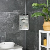 thumbnail of Relaxdays Medizinschrank, 3 Fächer, HxBxT: 45x30x17,5 cm, abschließbar, Edelstahl, Glastür, Eck Apothekenschrank, silber