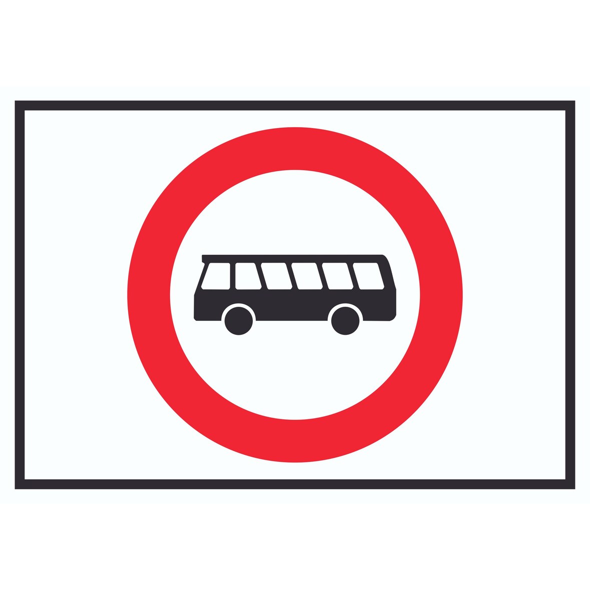 Durchfahrt verboten Bus Symbol Schild A4 Rückseite selbstklebend