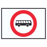 thumbnail of Durchfahrt verboten Bus Symbol Schild A4 Rückseite selbstklebend