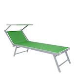 thumbnail of Coppia Di Lettini Prendisole Pieghevole Professionale in Alluminio e Tessuto Textilene Tettuccio Parasole Sdraio Mare Spiaggia 182x60x38 cm Verde