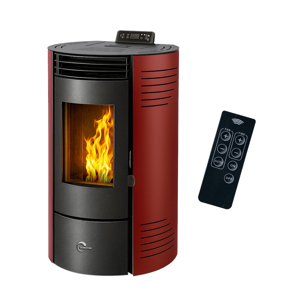 Poêle à granulés étanche Azora 11,6 kW Bordeaux Sannover