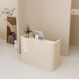 thumbnail of Empfangstresen, Kleine Gewerbetheke, Kassentheke, Empfangstisch, LED-Beleuchtung, Ladenmöbel, Frontdesk, Modernes Design Beige 150×60×100cm