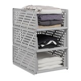 thumbnail of Relaxdays Schrank Organizer 3er Set, stapelbare Kleiderschrank Aufbewahrungsboxen, 18 x 33,5 x 43,5 cm, ausziehbar, grau