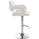 thumbnail of Banco de bar Dublin em imitação de pele branco/cromo