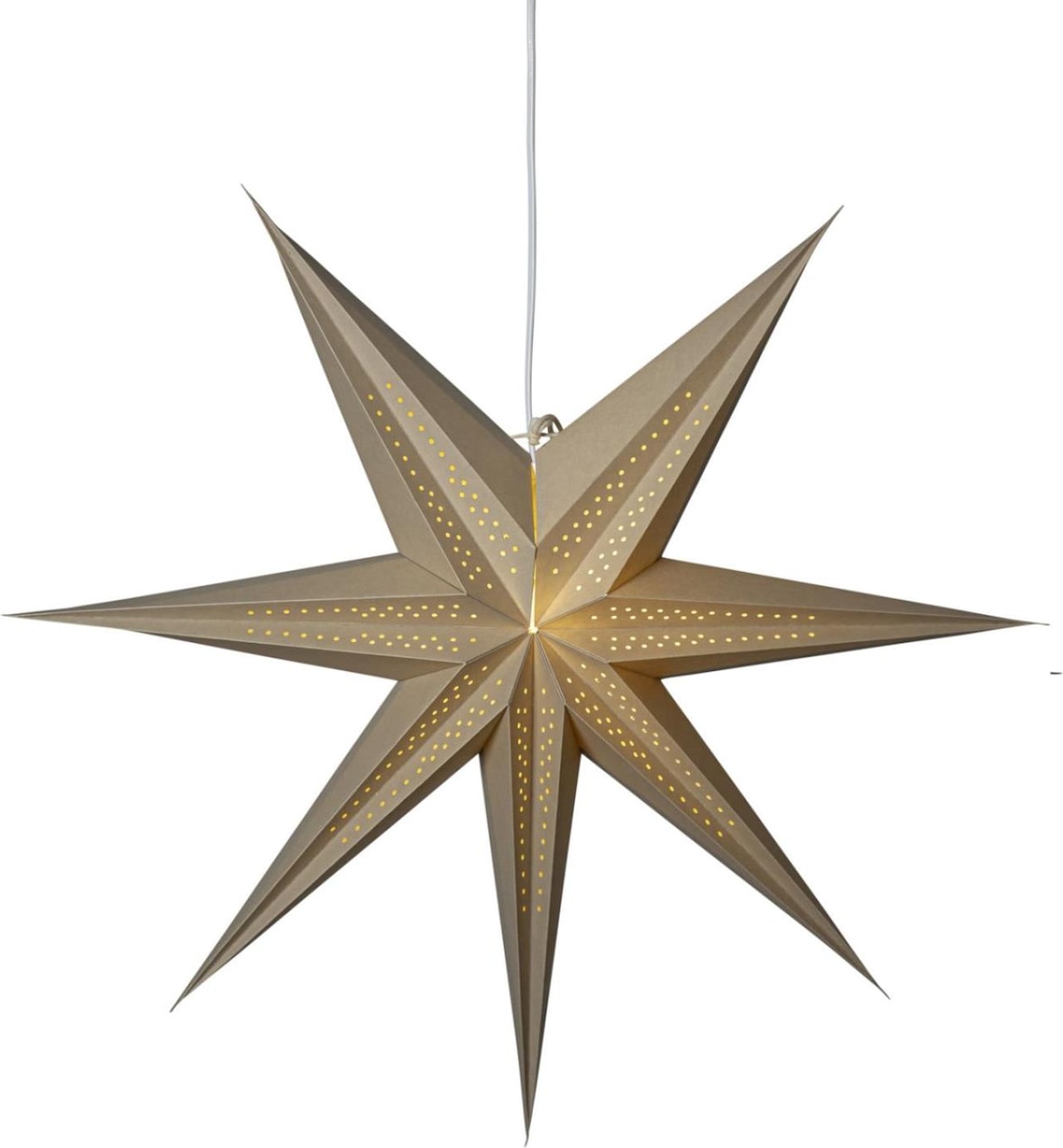 Papierstern Point Leuchtstern Weihnachtsstern Faltstern hängend 60cm creme