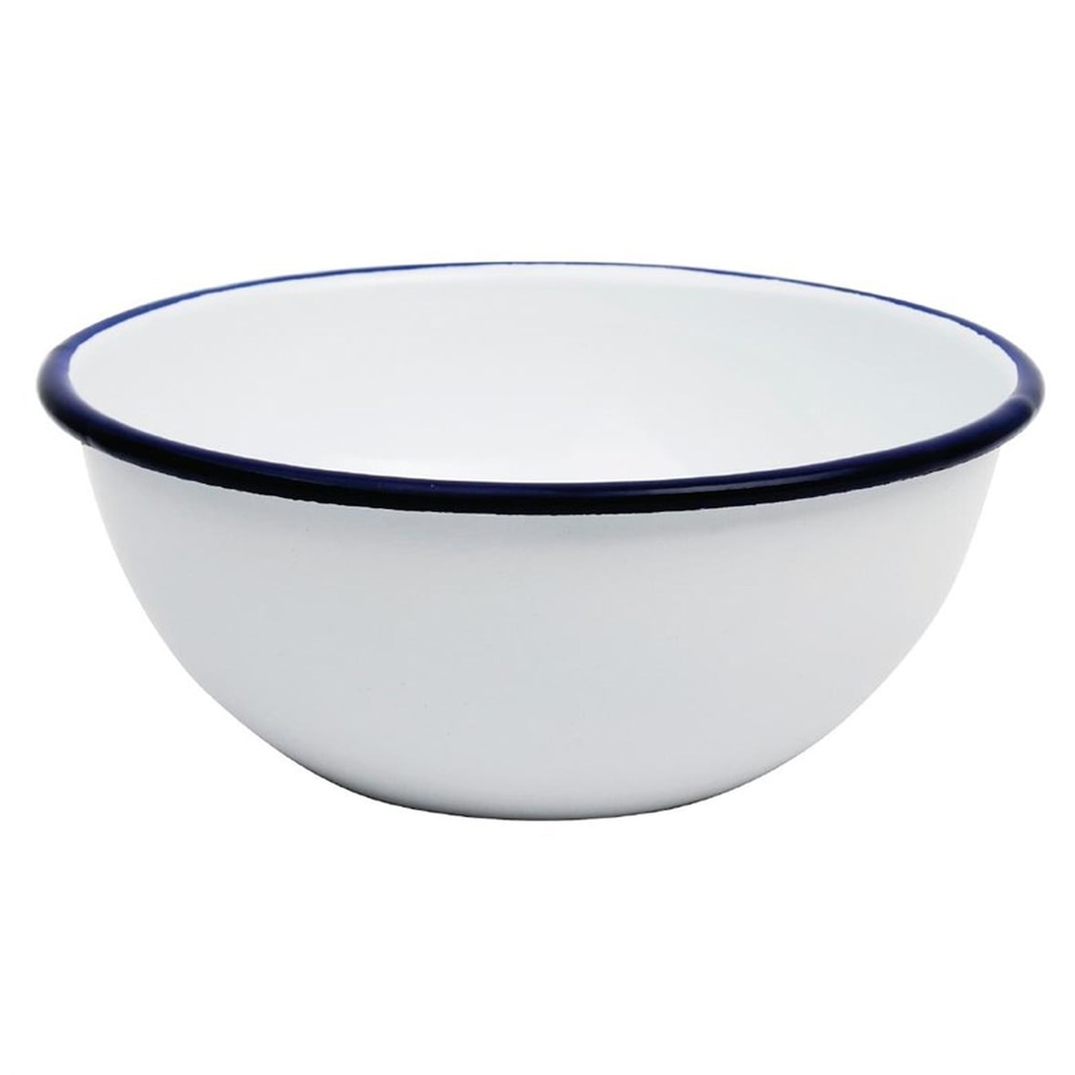 Olympia Emaille Schalen - weiß-blau - 15,5cm - 12 Schälchen - spülmaschinenfest