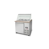 thumbnail of Skyrainbow SNACK-Line bain-marie toonbank 2x GN1/1, graniet roze-grijs, 88x82x85,5 Glazen bovenbouw helder glas met klembord, H=496mm