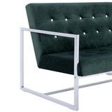thumbnail of Canapé 2 places avec accoudoirs Vert foncé Chrome et velours Modèle Toundra