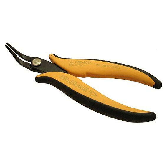 Spitzzange, gezahnt/abgerundet/ 45°gebogen, 152 mm