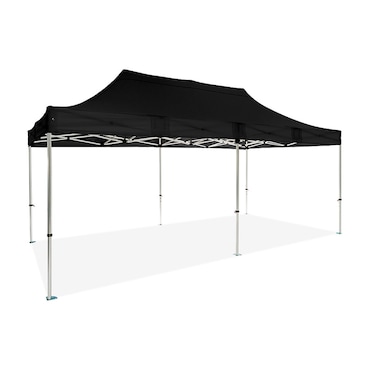 Tenda Pavilhão Dobrável Profissional Alumínio Expert 3x6 Preta | Estrutura Hexagonal 40x40x1,6 mm | Resistente para Exterior e Eventos