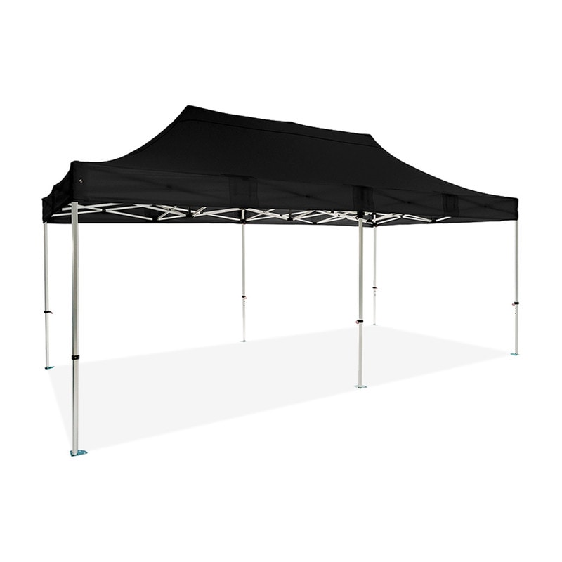 Carpa Cenador Plegable Profesional Aluminio Expert 3x6 Negro | Estructura Hexagonal 40x40x1,6 mm | Resistente para Exterior y Eventos