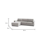 thumbnail of Dmora Festes Sofa Perla, Ecksofa, 100% Made in Italy, Sofa Wohnzimmer mit, Containerhalbinsel links, mit schmalen Armlehnen, Cm 260x95h90, Grau