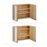 thumbnail of Relaxdays Bad Spiegelschrank 2-türig, Wandschrank aus Bambus, vormontierter Badschrank HxBxT: 50 x 65 x 14 cm, natur