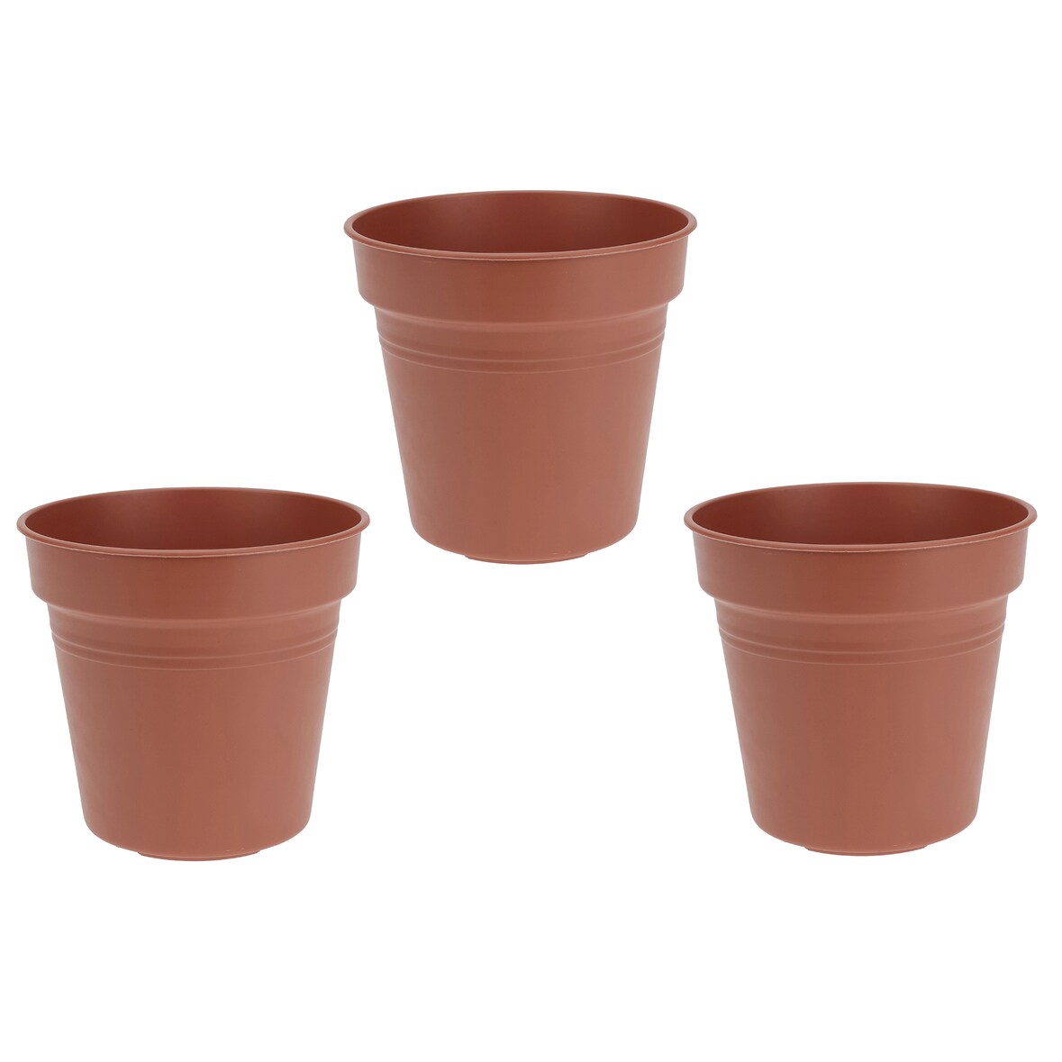 3 Blumentöpfe Pflanzenkübel 13x14cm Plastik Braun Blumentopf Blumenkübel Pflanzkübel Deko Garten Pflanzgefäß Plant Pot