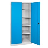 thumbnail of PROREGAL Flügeltürenschrank Owl mit 4 Fachboden | HxBxT 195x92x42cm | Lichtgrau/Lichtblau