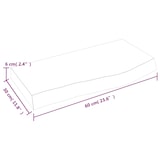 thumbnail of vidaXL Wandregal 60x30x(2-6) cm Massivholz Eiche Unbehandelt