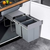 thumbnail of WellHome - Vuilnisbakken voor onder de gootsteen met bodembevestiging voor keuken 2x8L, handmatige afzuiging