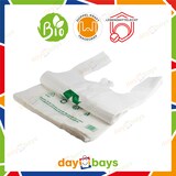 thumbnail of DayBays 350 Stk. Hemdchentragetaschen 50 my 30+18x55 cm HDPE weiß geblockt, reissfest