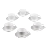 thumbnail of Coffret de 6 tasses à café avec sous tasses 10 cl Pétale -  10.00 cl Blanc Rond Porcelaine Table Passion 10.00x7.00 cm