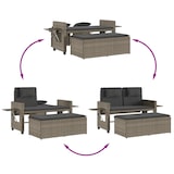 thumbnail of vidaXL Gartenbank Verstellbar mit Kissen Grau Poly Rattan