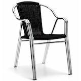 thumbnail of Sillas color negro  para hostelería de aluminio curvado con trenzado  para terraza, interior y exterior de bar y restaurante. Mobiliario hostelería.