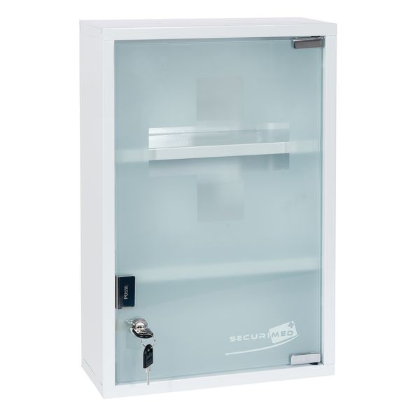 Armoire à pharmacie métal 1 porte vitrée - vide SECURIMED