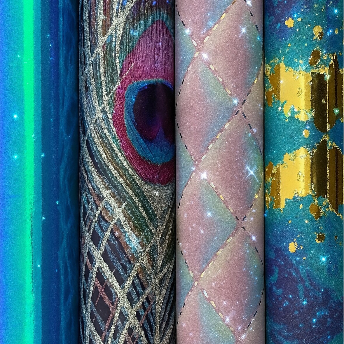 Luxe Prisma Élégance Cadeaupapier set - 4 Rollen Premium Geschenkpapier - Met Folie Accent - 70 x 150 cm