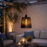 thumbnail of LED Lampenschirm Korboptik Hängeleuchte aus Kunststoffseil Terrasse Balkon 15cm